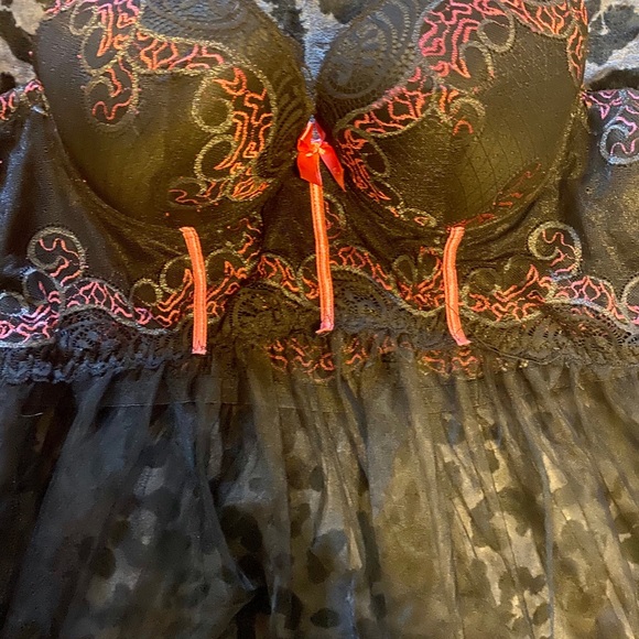 Black Fuchsia By Secret Lace Nighty - Picture 2 of 3